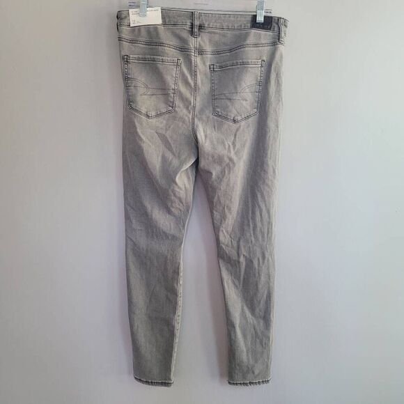 NWT American Eagle hi rise jegging grey distressed short next level stretch - Picture 2 of 14